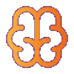 Simple orange outline of a human brain on a transparent background, depicted with symmetrical curves and a gradient color effect—perfect for illustrating concepts in AI and health.