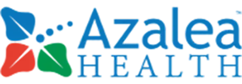 Azalea Health logo with three abstract petal shapes in blue, red, and green, symbolizing AI-driven innovation, to the left of the text Azalea HEALTH in blue and green uppercase and lowercase letters.
